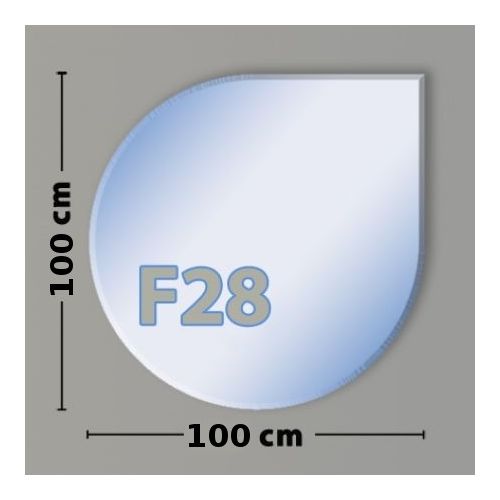 Rechteck F28  Funkenschutzplatte aus Sicherheitsglas