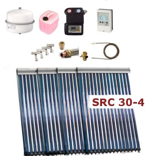 Solarpaket ThermoFlux SRC 30-4 mit Vakuumröhrenkollektoren mit 18,2m² | Klimaworld.com