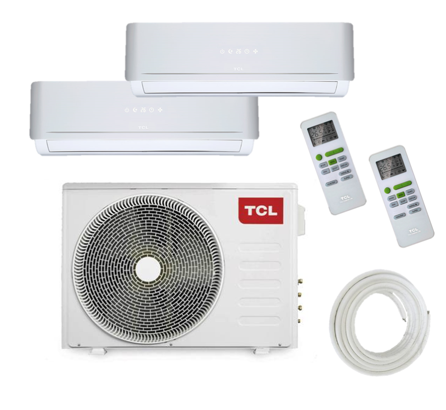 TCL Klimaanlage Multisplit 2x2,5kW Wandgeräte Quick-Connect